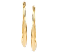 Swirl Oval Hoop Earrings in 14k Gold