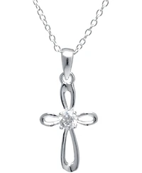 Giani Bernini Cubic Zirconia 18" Cross Pendant Necklace in Sterling Silver, Created for Macy's