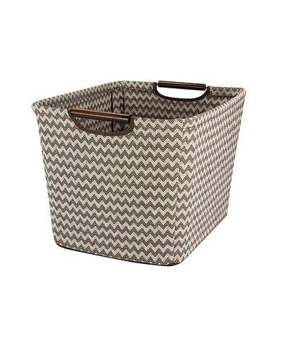 Household Essentials Medium Tapered Soft-Side Storage Bin with Wood Handles