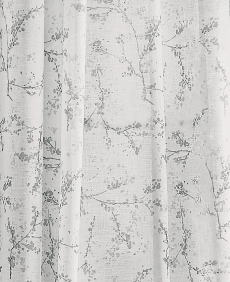 Promenade Floral 50" x 96" Sheer Poletop Curtain Set