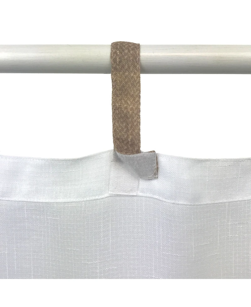 Elrene Home Fashions Darien Solid Indoor/Outdoor Sheer Adhesive Loop Tab Top Window Curtain Panel