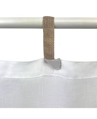 Elrene Home Fashions Darien Solid Indoor/Outdoor Sheer Adhesive Loop Tab Top Window Curtain Panel