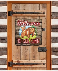 Designocracy Welcome Cabin Bears Door Hanger