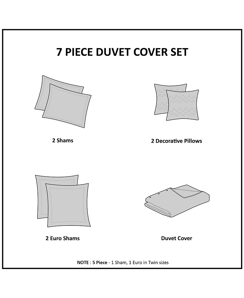 Intelligent Design Brooklyn Jacquard Cotton 5-Pc. Duvet Cover Set, Twin/Twin Xl