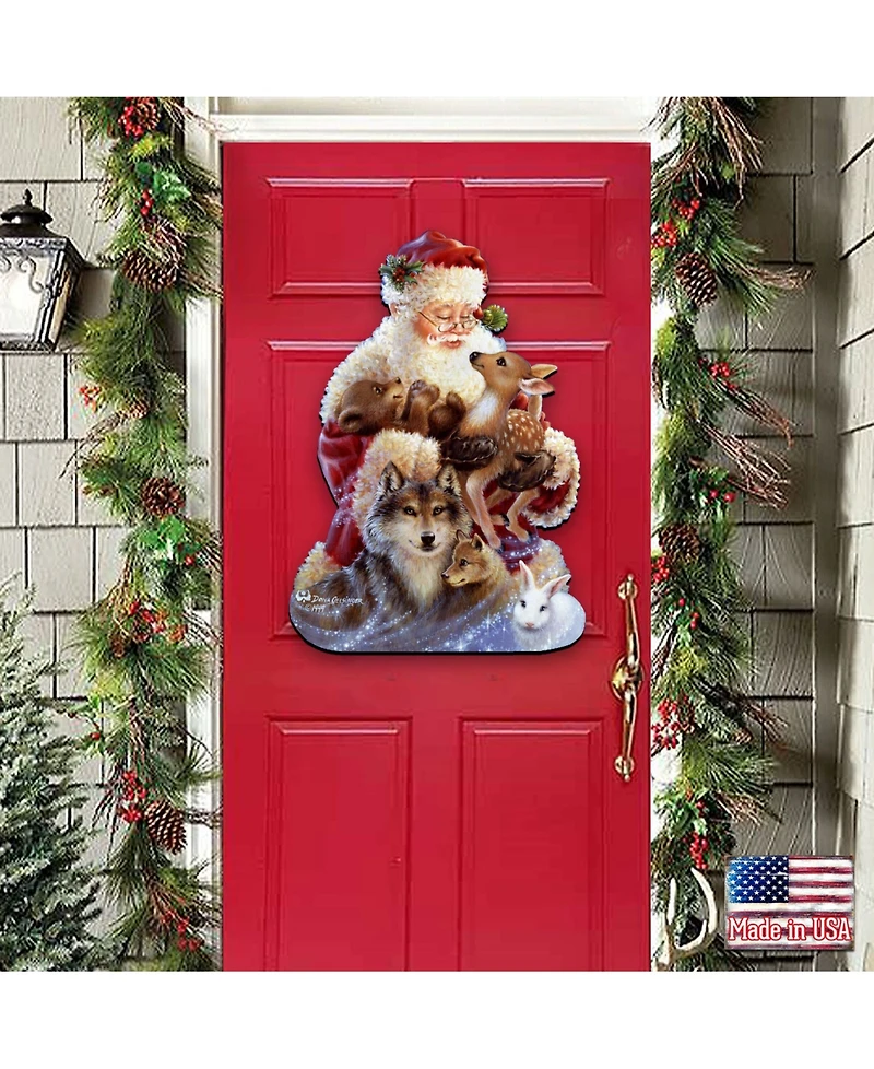 Designocracy by Dona Gelsinger Santa Little Friends Wall and Door Hanger