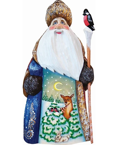 G.DeBrekht Woodcarved Hand Painted Santa Masterpiece Wooden Santa Figurine