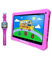 Linsay New 10.1" Kids Funny Tablet Octa Core 128GB with 1.5 Kids Smart Watch Selfie Camera Newest Android 13