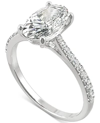 Charles & Colvard Moissanite Oval Engagement Ring (2-1/2 ct. t.w. Dew) in 14k White Gold or 14k Yellow Gold