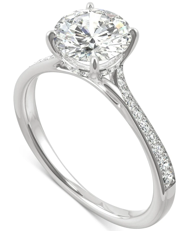 Charles & Colvard Moissanite Engagement Ring (1-5/8 ct. t.w. Dew) 14k White Gold