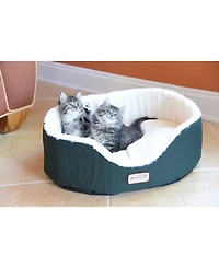 Armarkat Cat Bed Oval Pet Cuddle House in Laurel Green/Ivory