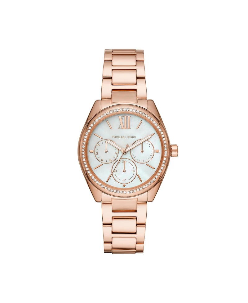 Michael Kors Women's Janelle Multifunction Rose Gold-Tone Stainless Steel Bracelet Watch 36mm MK7095