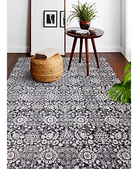 Closeout! Bashian Plymouth Ply-03 Charcoal 3'6" x 5'6" Area Rug