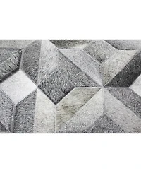 Bashian Cowhide Hie-04 Gray 5' x 8' Area Rug