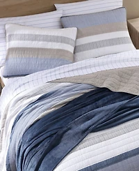 Nautica Galewood Beige Cotton Reversible 3-Piece Quilt Set