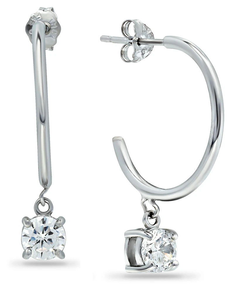 Giani Bernini Cubic Zirconia Dangle Hoop Earrings in 18k Gold-Plated Sterling Silver, Created for Macy's