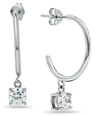 Giani Bernini Cubic Zirconia Dangle Hoop Earrings in 18k Gold-Plated Sterling Silver, Created for Macy's