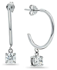Giani Bernini Cubic Zirconia Dangle Hoop Earrings in 18k Gold-Plated Sterling Silver, Created for Macy's