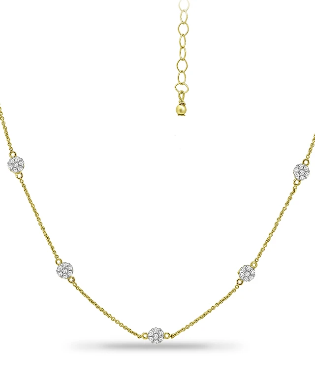 Wrapped Diamond Dangle Statement Necklace (1/4 in 14k