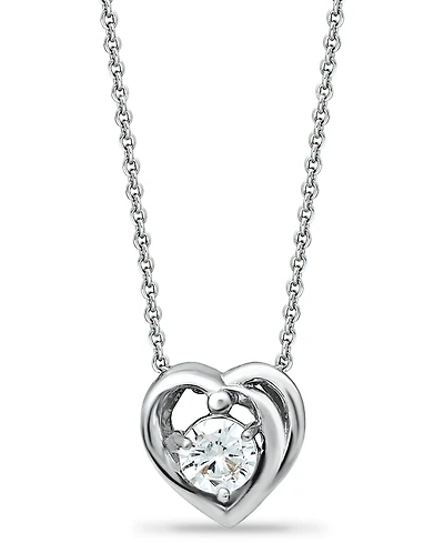 Giani Bernini Cubic Zirconia Heart Pendant Necklace in 18k Gold Over Sterling Silver, 16" + 2" extender, Exclusively at Macy's