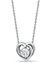 Giani Bernini Cubic Zirconia Heart Pendant Necklace in 18k Gold Over Sterling Silver, 16" + 2" extender, Exclusively at Macy's
