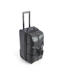 Royce New York Pebbled Leather Rolling Weekender Duffel Bag