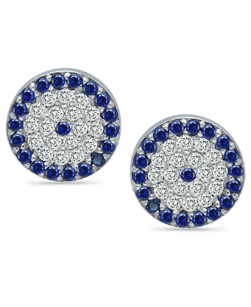 Giani Bernini Cubic Zirconia Evil Eye Stud Earrings in Sterling Silver, Created for Macy's