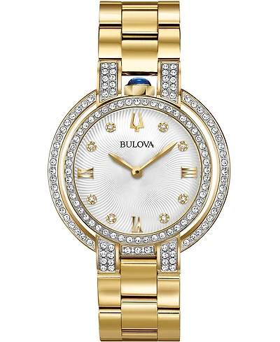 Bulova Women's Rubiyat Diamond (1 ct. t.w.) Gold-Tone Stainless Steel Bracelet Watch 35mm