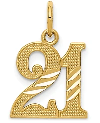 21 Charm Pendant in 14k Gold