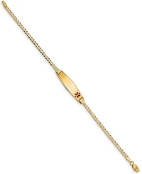 Medical Info Id Plate Bracelet in 14k Gold