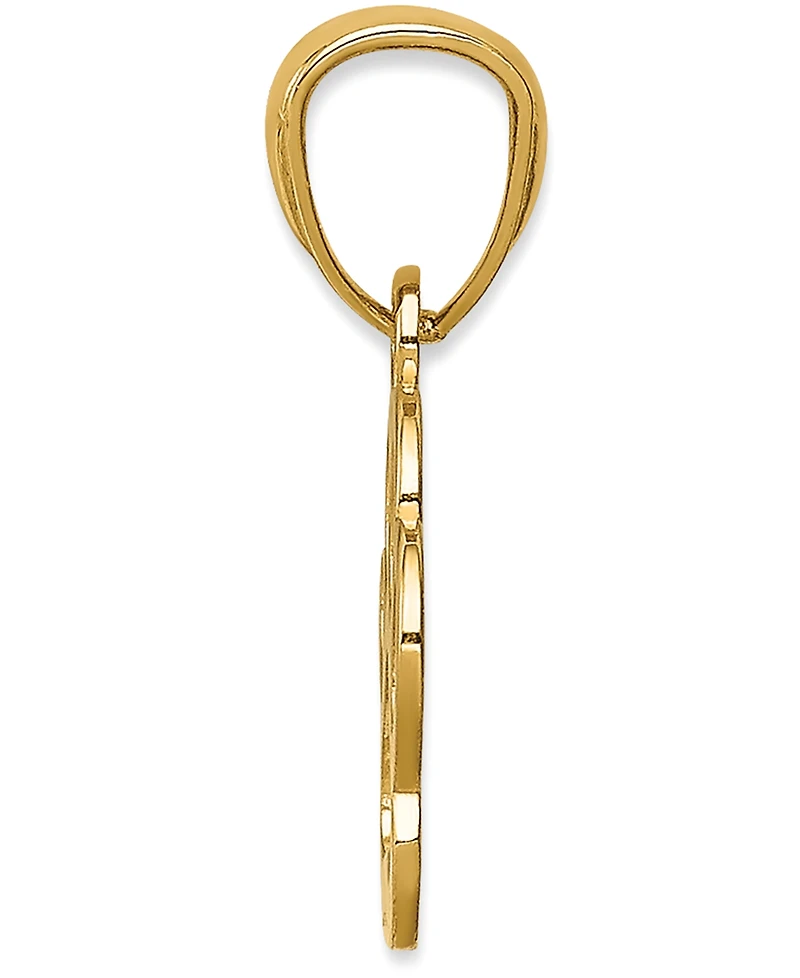 Paw Print Openwork Charm Pendant in 14k Yellow Gold