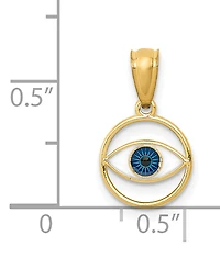 Evil Eye Charm Pendant in 14k Gold and Enamel