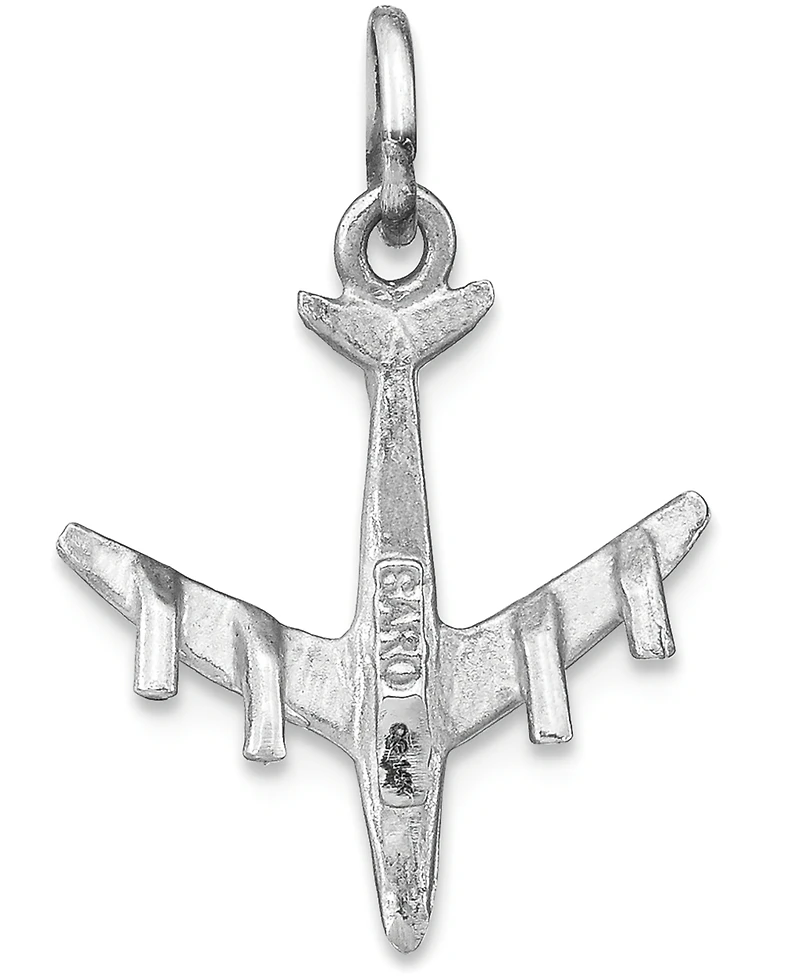 Airplane Charm Pendant in 14k White Gold