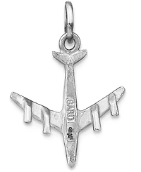 Airplane Charm Pendant in 14k White Gold