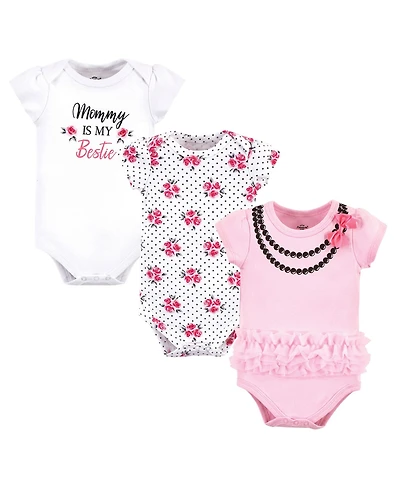 Little Treasure Baby Girls Breathable Cotton All-in-One Bodysuits