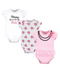 Little Treasure Baby Girls Breathable Cotton All-in-One Bodysuits
