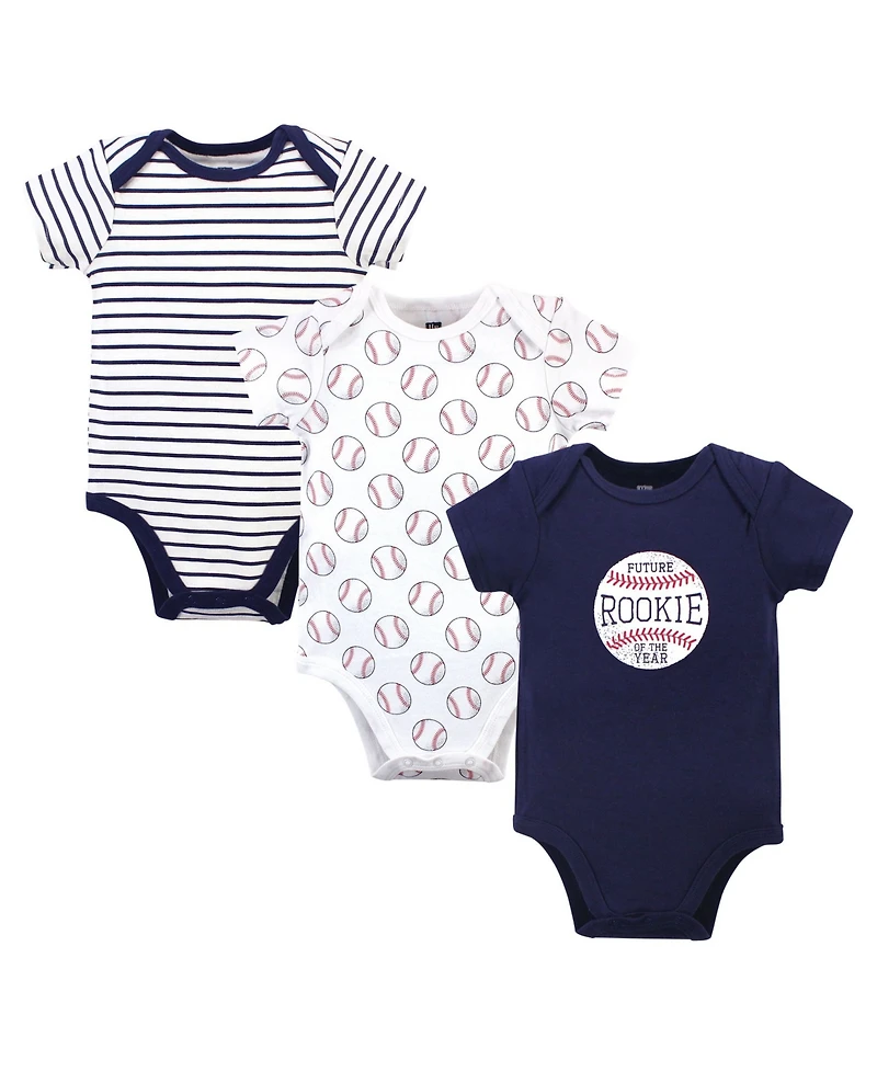 Hudson Baby Girls Comfortable All-Cotton Bodysuit 3Pk