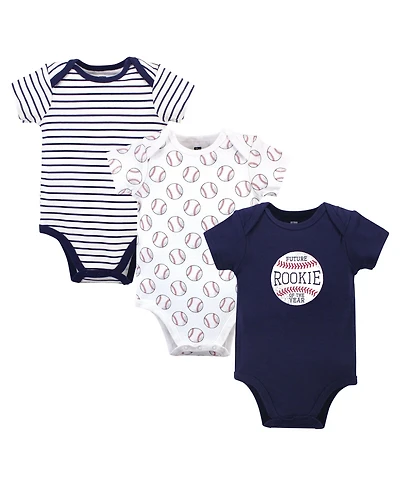 Hudson Baby Girls Comfortable All-Cotton Bodysuit 3Pk