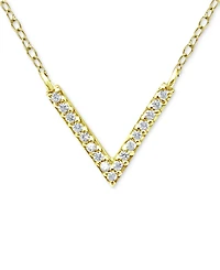 Giani Bernini Cubic Zirconia Mini-Chevron 16" Pendant Necklace, Created for Macy's