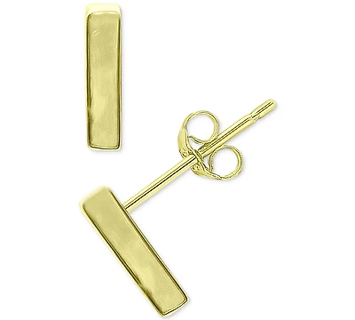 Giani Bernini Polished Bar Stud Earrings in 18k Gold-Plated Sterling Silver or Sterling Silver, Created for Macy's