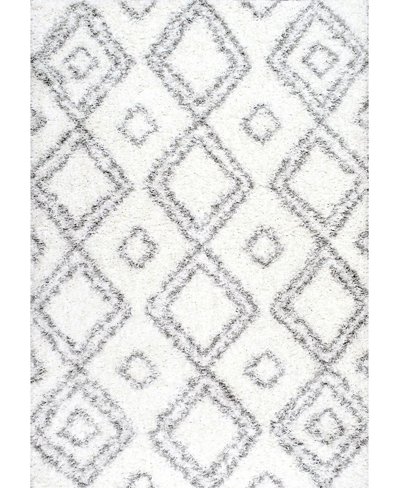 nuLoom Iola OZSG18A White 5'3" x 7'6" Area Rug