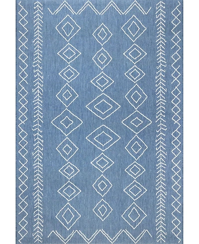 nuLoom Serna OWDN23B Blue 5'3" x 7'6" Outdoor Area Rug