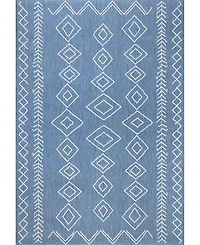 nuLoom Serna OWDN23B Blue 5'3" x 7'6" Outdoor Area Rug