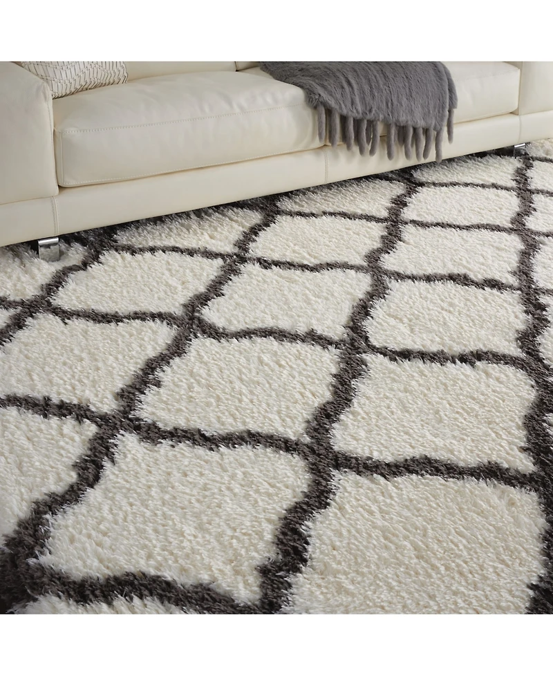 Nourison Home Luxe Shag LXS02 Ivory 8'2" x 10' Area Rug