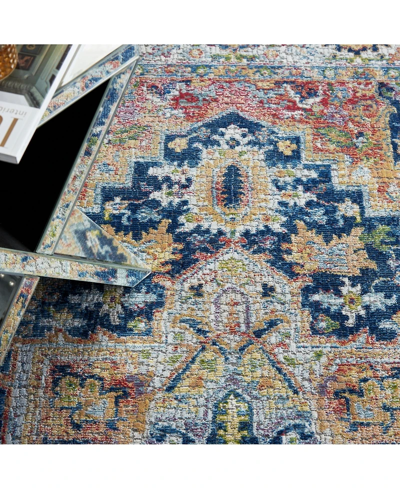 Nourison Home Ankara Global ANR11 Blue and Multi 4' x 6' Area Rug