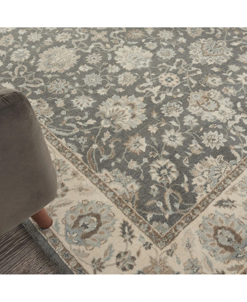 Nourison Home Living Treasures LI16 Gray and Ivory 3'6" x 5'6" Area Rug