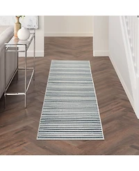 Nourison Home Key Largo KLG01 Blue 2'2" x 10' Runner Rug