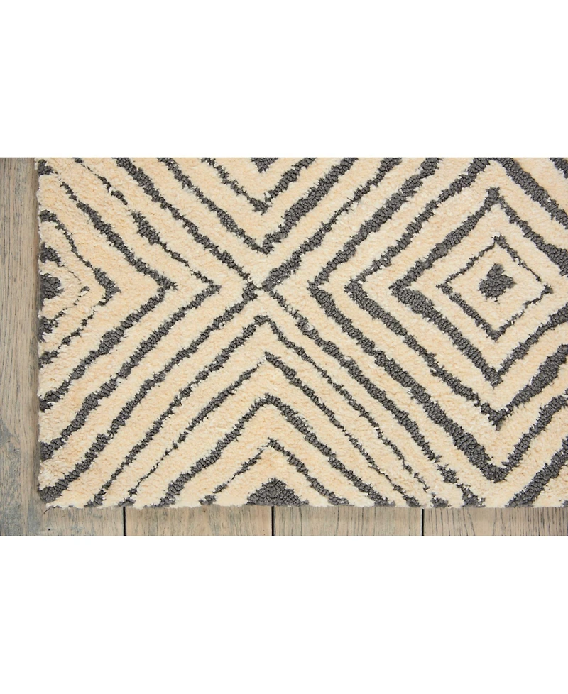 Nourison Home Deco Mod DEC01 Gray and Ivory 3'9" x 5'9" Area Rug