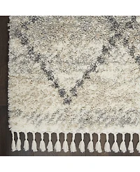 Nourison Home Oslo Shag OSL01 Ivory and Gray 4' x 6' Area Rug