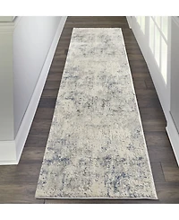 Nourison Home Rustic Textures RUS07 Ivory and Gray 2'2" x 7'6" Runner Rug
