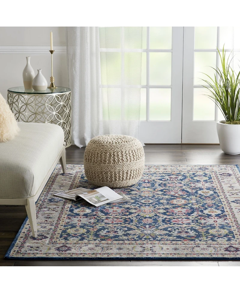 Nourison Home Ankara Global ANR13 Navy and Multi 5'3" x 7'6" Area Rug